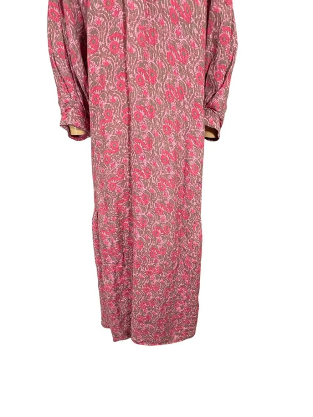 Wiggy Kit Linen Floral Tiered Boho Maxi Dress Size Small - Picture 9 of 11